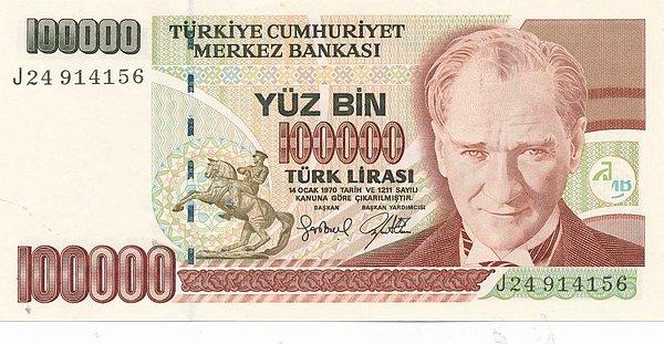 19. Yüz Bin Türk Lirası (1991-2001)