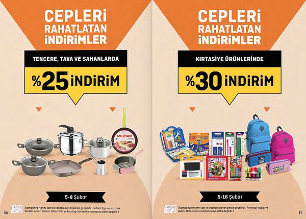 5. Aynı tarihlerde tencere, tava ve sahanlar %25 indirimli.