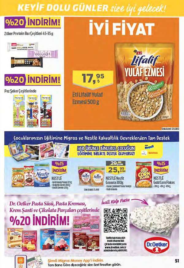 33. Eti Lifalif Yulaf Ezmesi 500 g 17,95 TL.