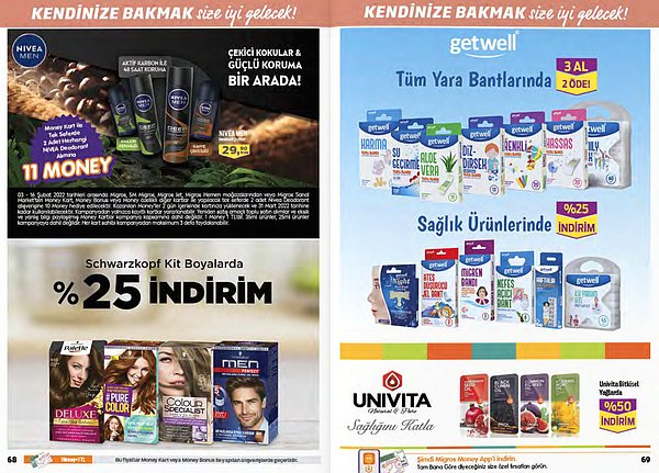 50. Money Kart ile tek seferde alacağınız 2 adet herhangi Nivea Deodorant 11 Money Puan hediyeli.