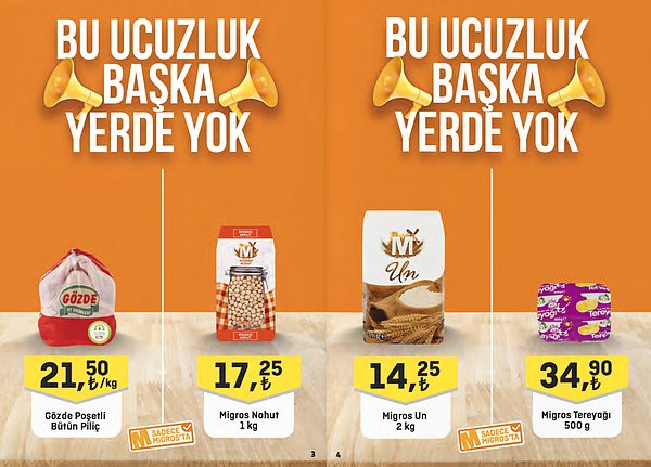 54. Migros Tereyağı 500 g 34,90 TL.