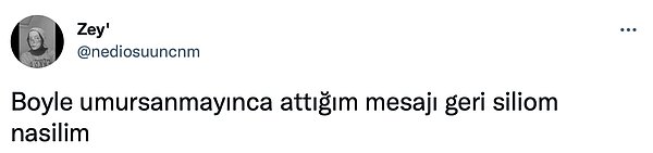 4. Benden alkol aldıktan sonra attığım mesajları siliyorum.🥲