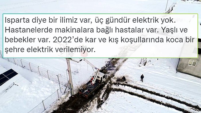 2022 Yılında Isparta'nın Günlerce Elektriksiz Kalmasına Tepkiler Yükseliyor