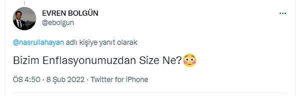 Enflasyon bizim değil mi?