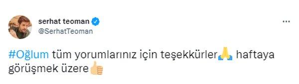 Komiser Sedat'ı canlandıran Serhat Teoman da bu ilgiden bi' hayli memnun gibi. Bizi bu kadar ağlattıkları için biz de onlara teşekkür ederiz 😂 Siz Oğlum dizisini izlediniz mi?