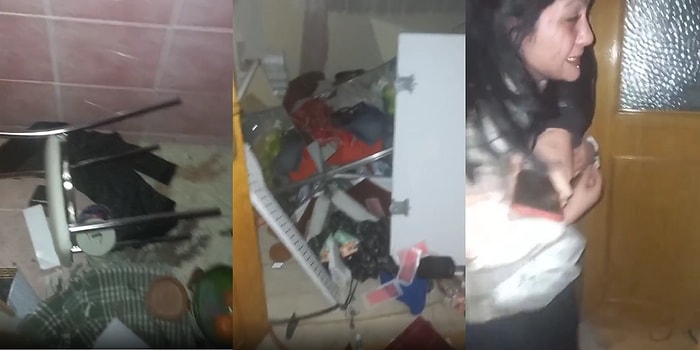 Boşanmak İstediği Eşi Tarafından Evi Darmadağın Edilen Kadının Yürek Yakan Feryadı