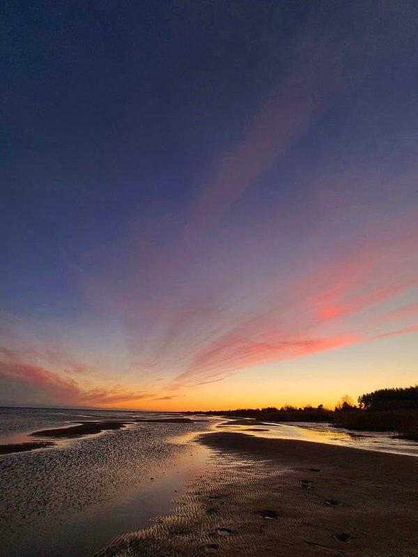 14. Peipus Gölü üzerinde gün batımı, Estonya: