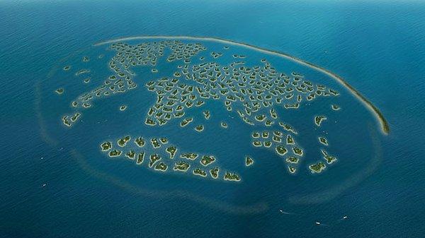 19. Dubai'de dünya haritasına benzer bir ada grubu var.