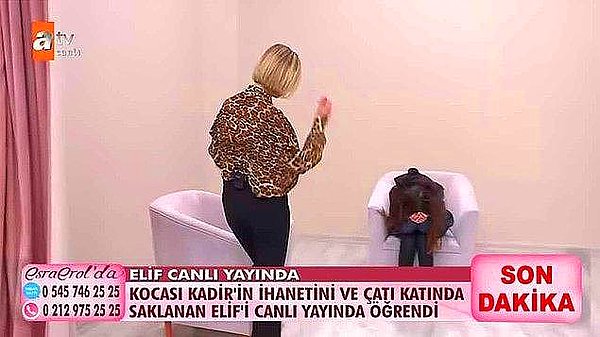 Her şey ortaya çıktıktan sonra stüdyoya gelen Elif, yüzünün gösterilmesini istememişti ve ardından da sinir krizi geçirmişti. Bu sırada öfkelenen Elif'e Esra Erol, bağırarak tepkisini göstermişti.