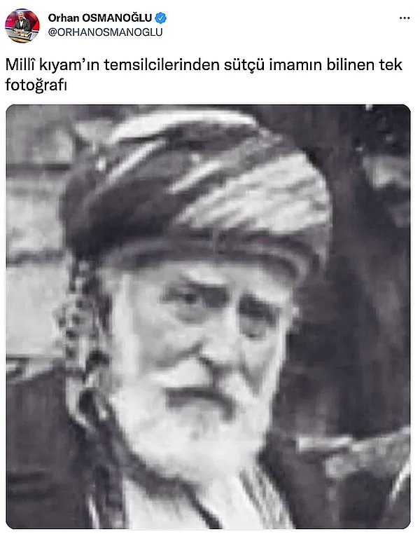 8. Orhan Osmanoğlu'nun Sütçü İmam'ın fotoğrafı diye paylaştığı kişi oyuncu Agah Hun çıktı!