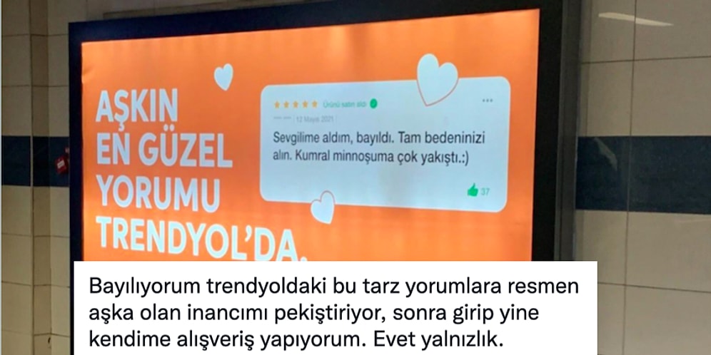 Trendyol 14 Şubat Siparişlerine Gelen Yorumları Metro Duraklarına Taşıdı