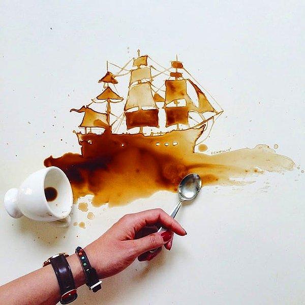 HO- Kahve ile resim yapmaya nasıl başladın?