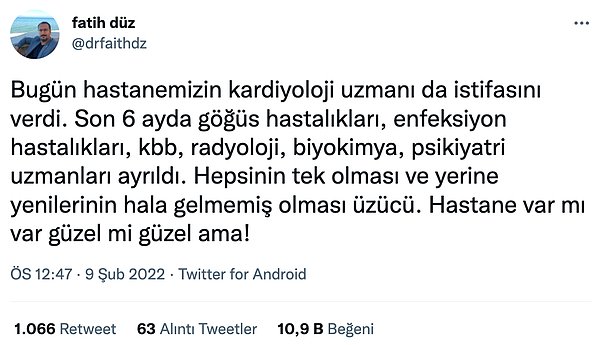 9. Boş tost gibi boş hastanelerimiz oldu.