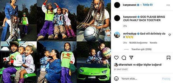 5. Kanye daha sonra hiçbir şey olmamış gibi, eski eşi ve çocuklarının fotoğrafını paylaşıp dualar etti.