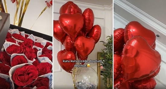 Sevgililer Günü'nde 100 TL'lik Banknotlardan Gül Demeti Yapan Bonkör Sevgili