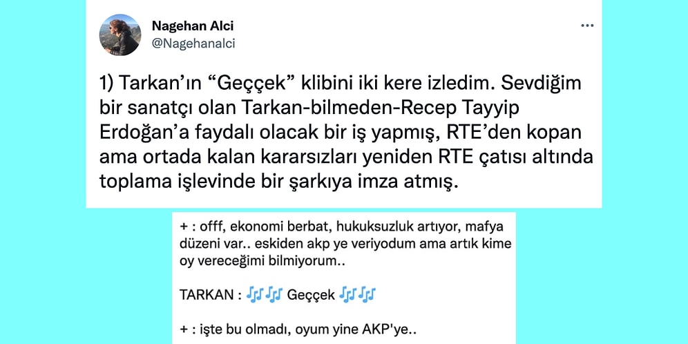 Nagehan Alçı'nın Geççek Şarkısının Kararsız Seçmeni Tekrar Erdoğan'a Döndüreceği Analizine Gelen Tepkiler