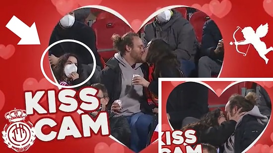 Real Mallorca Maçında Kiss Cam Kendisini Gösterdiğinde 2 Farklı Kadınla Öpüşen Adam