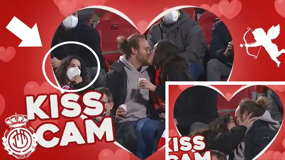 Real Mallorca Maçında Kiss Cam Kendisini Gösterdiğinde 2 Farklı Kadınla Öpüşen Adam