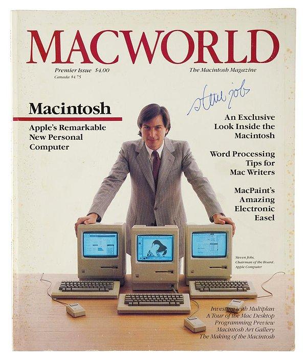 Steve Jobs imzalı MacWorld dergisi - 50 bin dolar ve üzerinde satılması bekleniyor.