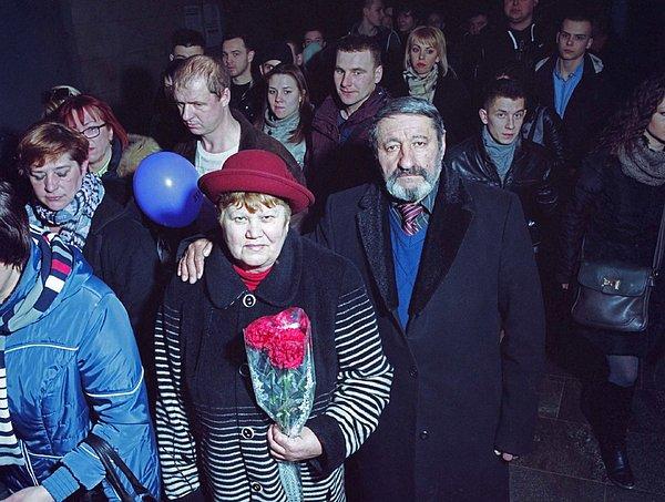 Kiev metrosunda evini kaybetmiş insanlar, 2016.