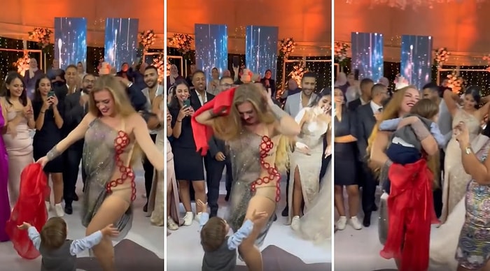 Erkekler Neden Hep Böyle? Düğünde İnsanları Eğlendiren Dansözün Kucağına Çıkmak İsteyen Ufaklık