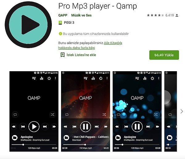 PRO MP3 Player – QAMP (Ücretsiz – 6.49 TL)