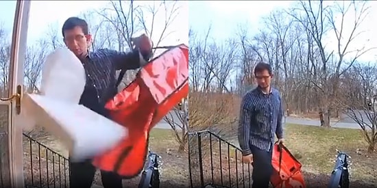 Bu Video İçimizi Parçaladı: Götürdüğü Pizza Siparişi Kutudan Düşünce Dünyası Başına Yıkılan Adam