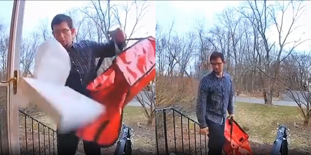 Bu Video İçimizi Parçaladı: Götürdüğü Pizza Siparişi Kutudan Düşünce Dünyası Başına Yıkılan Adam