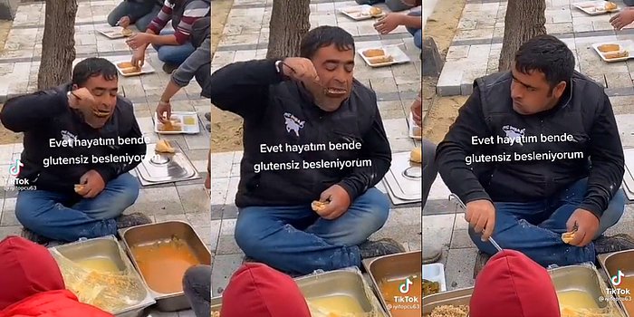 Kocaman Kaşığı Ağzına Yanlamasına Sokarak Büyük Bir İştahla Yemek Yiyen Dayının Videosu Viral Oldu