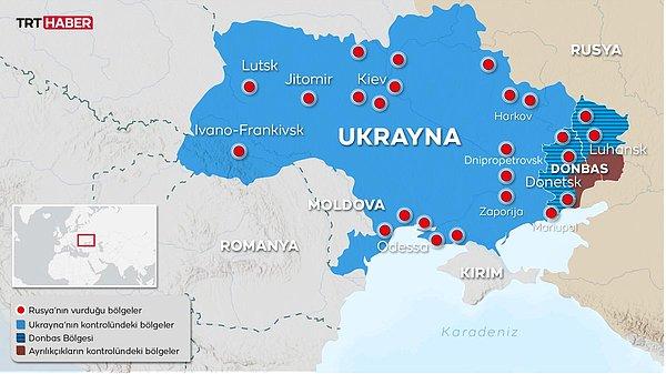 13.35 | Rusya'nın Ukrayna'da şu ana kadar vurduğu bölgeler...