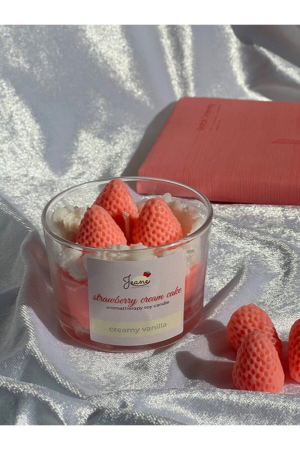 5. Jeane home decor candles strawberry cupcake