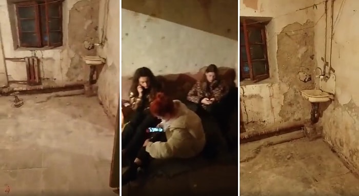 Kiev'de Yaşayan Aile 20 Saattir Çaresizce Saklandıkları Sığınaktan Video Paylaştı