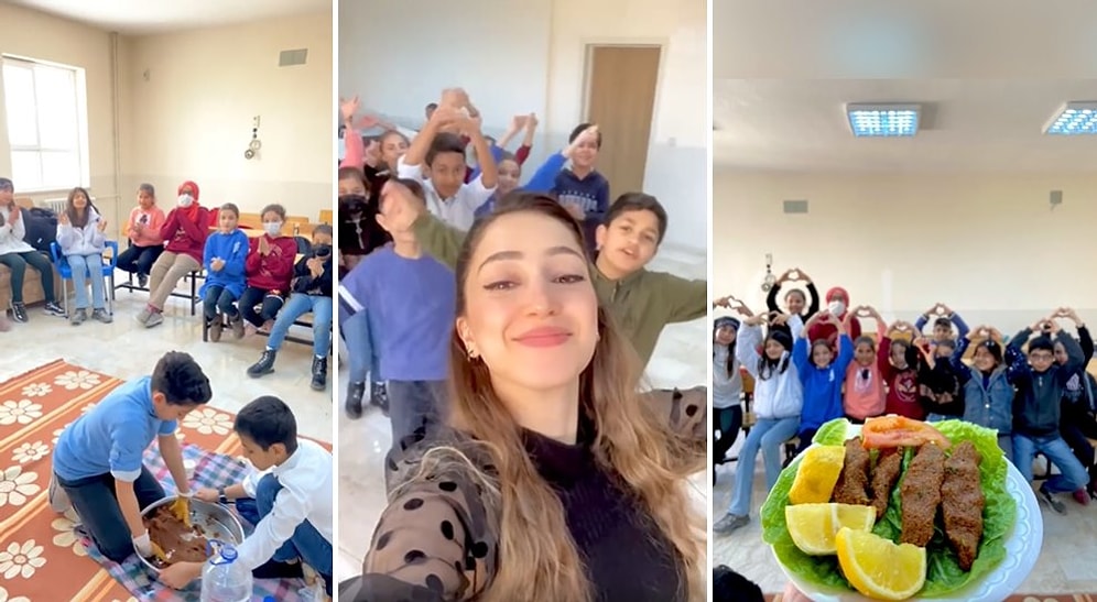Urfa'da Öğretmenlik Yapan Betül'ün Öğrencileriyle Birlikte Çiğ Köfte Yapıp Eğlendiği Müthiş Anlar