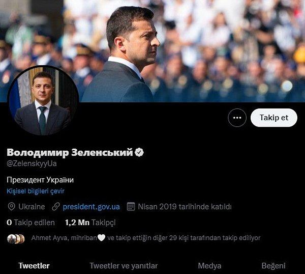Ukrayna Devlet Başkanının Sosyal Medya Tepkisi