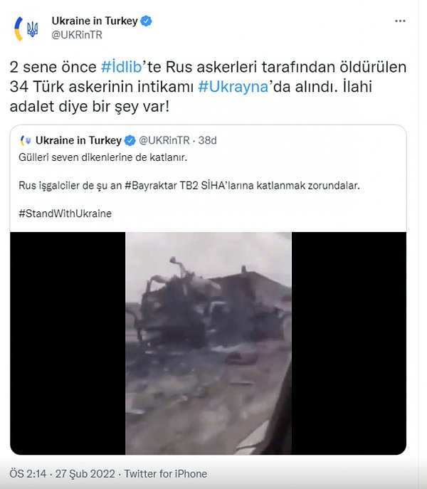 Rusya'nın askeri harekat düzenlemesiyle savaşa girdiği Ukrayna, 34 askerin şehit edilmesinin yıl dönümünde Twitter üzerinden bir açıklama yaptı.