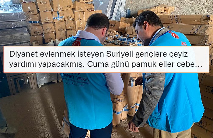 Diyanet'in Evlenmek İsteyen Suriyeli Gençlere Çeyiz Yardımı Yapması Tartışma Yarattı