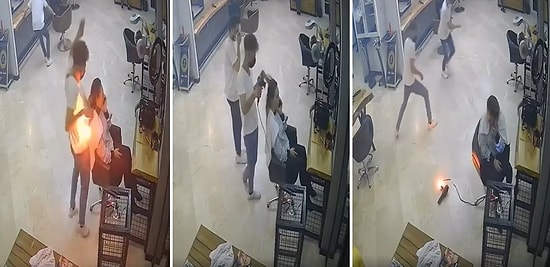 Hoş Geldin Yeni Fobi: Kuaförde Saçları Kurutulduğu Sırada Fön Makinesi Alev Alan Kadının Zor Anları