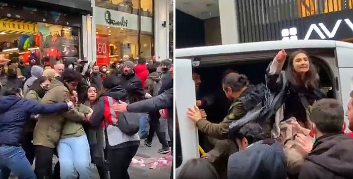 İstiklal Caddesi'nde Zamları Protesto Eden Üniversite Öğrencileri Gözaltına Alındı