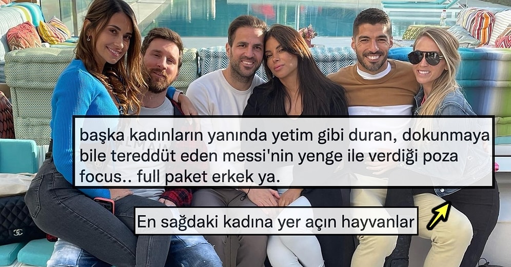 Messi, Suarez ve Fabregas'ın Eşleriyle Verdikleri 'Arka Sıradakiler' Pozu Goygoycuların Diline Düştü