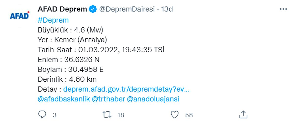 Antalya'da 4.6 Büyüklüğünde Deprem! Deprem Mi Oldu? AFAD Ve Kandilli ...