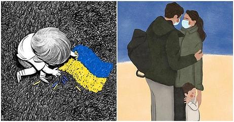 Ukrayna'yı Destekleyen Sanatçıların Kaleminden Kalbinize Dokunup Gözlerinizi Dolduracak 23 Çizim