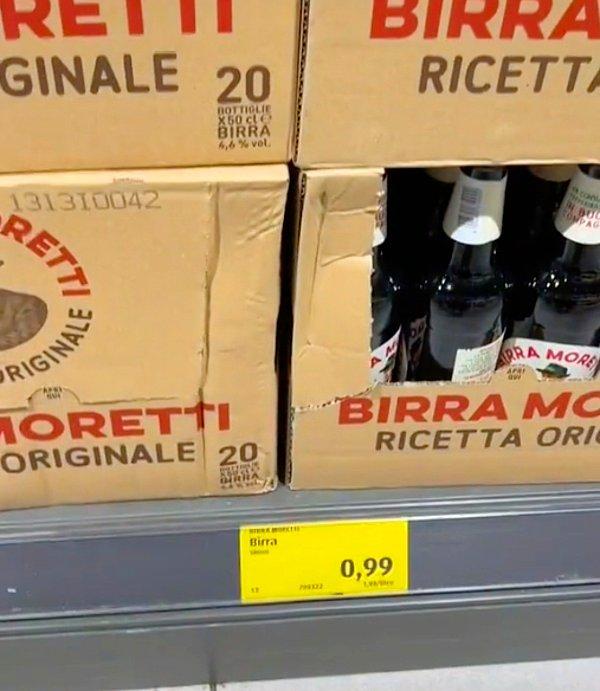 Bir bira patlatalım derseniz 0,99 Euro.