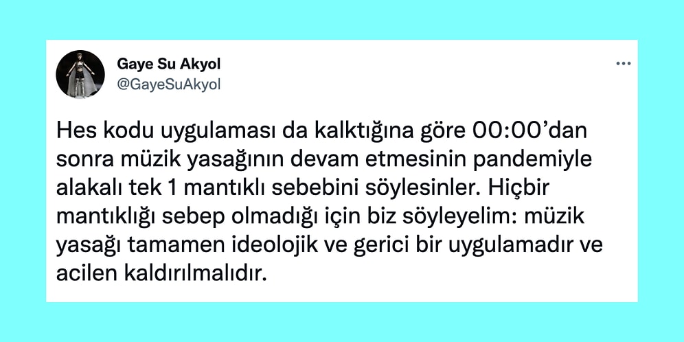 Mesele Pandemi Değilmiş! Koronavirüs Tedbirlerinin Kaldırılıp Müzik Yasağının Devam Etmesine Gelen Tepkiler