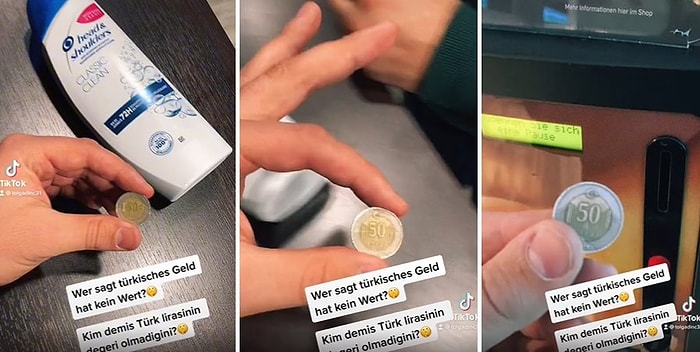 'Kim Demiş Türk Lirasının Değeri Olmadığını?' Diyerek Almanya'da Otomata 50 Kuruş Atan Türk