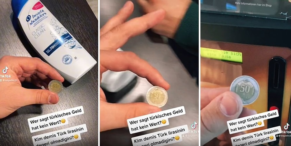 'Kim Demiş Türk Lirasının Değeri Olmadığını?' Diyerek Almanya'da Otomata 50 Kuruş Atan Türk