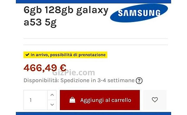 Samsung Galaxy A53 Avrupa satış fiyatı ise 469 Euro olarak belirtildi.