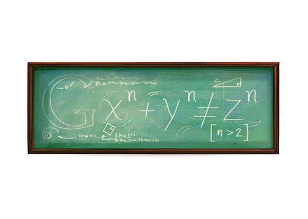 17 Ağustos 2011'de Pierre de Fermat'ın 410. doğum günü için paylaşılan Doodle.
