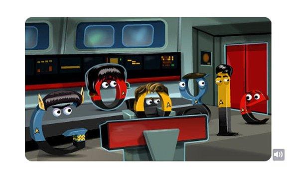 8 Eylül 2012'de Google tarafından Star Trek'in 46. yılı için paylaşılan Doodle.
