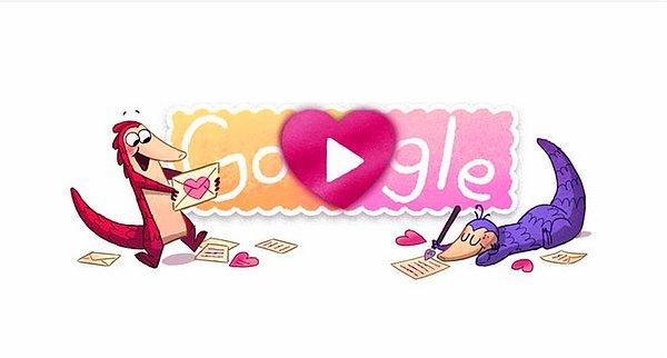 14 Şubat 2017 tarihinde paylaşılan Sevgililer Günü doodle'ı.