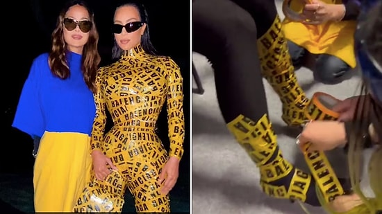 Ким Кардашьян показала, как создавался ее наряд для Недели моды в Париже, который был создан из упаковочной ленты Balenciaga